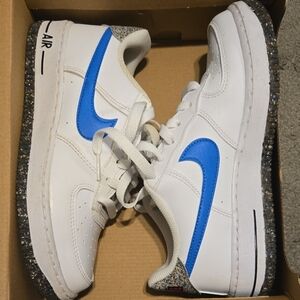 Nike Air Force 1 - White and Blue Sneakers Classic Design
